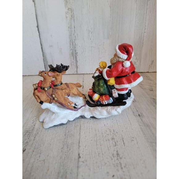 Enesco 2000 vintage santa/sled reindeer xmas figure decor - Picture 5 of 7